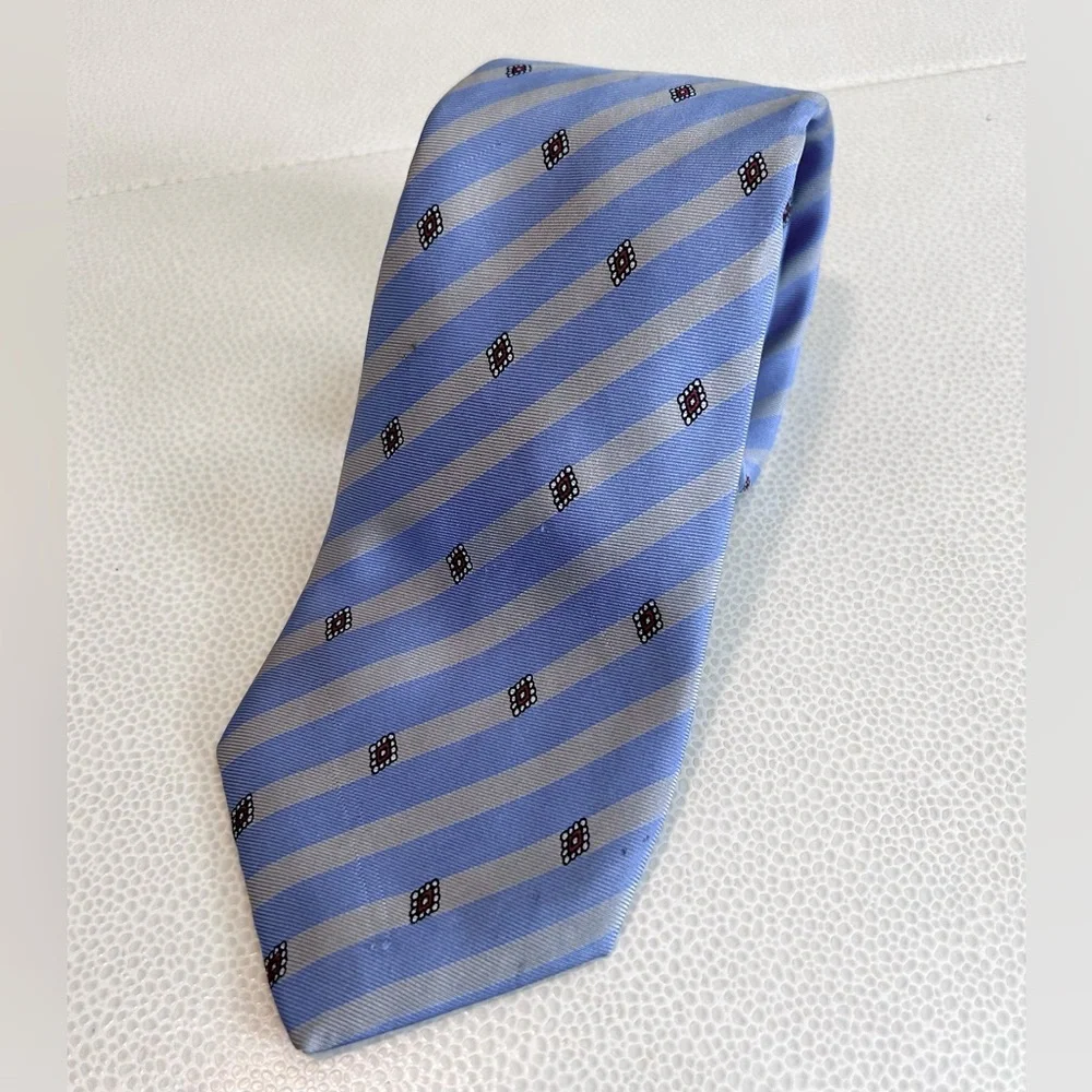 Giorgio Sant’ Angelo Men’s Silk Tie Gray/Blue Career Executive Professional